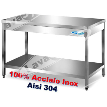 Tavolo Inox Professionale su Gambe cm 140x60x85