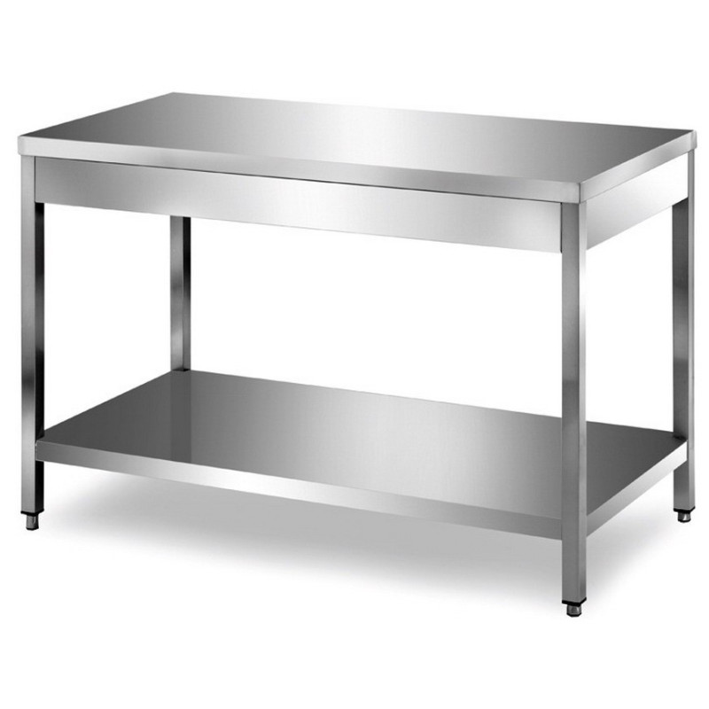 Tavolo Inox Professionale su Gambe cm 140x60x85