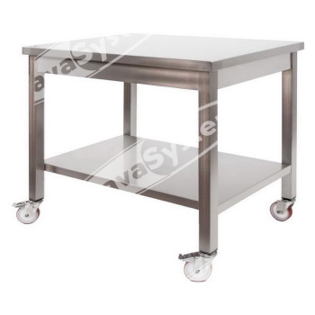 Tavolo Inox Professionale su Ruote cm 60x60x95