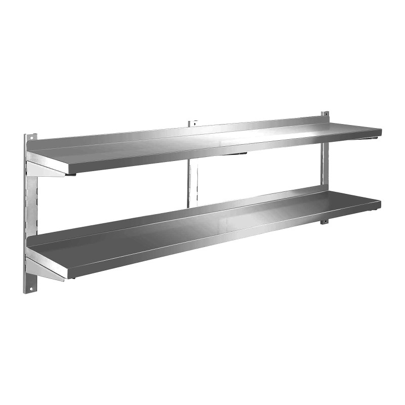 Mensola Doppia in Acciaio Inox cm 140x40