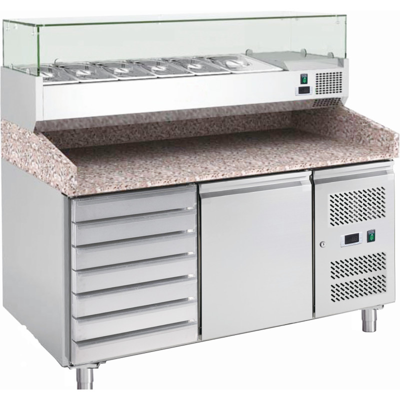 banco-pizza-refrigerato-1-porta-60x40-e-cassettiera-completo-di-vetrinetta-gn-14