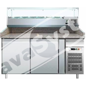 banco-pizza-refrigerato-1-porta-60x40-e-cassettiera-completo-di-vetrinetta-gn-14