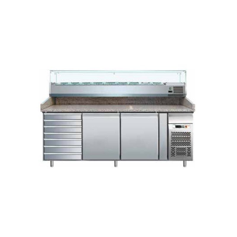 banco-pizza-refrigerato-2-porte-60x40-con-cassettiera-completo-di-vetrinetta-gn-13