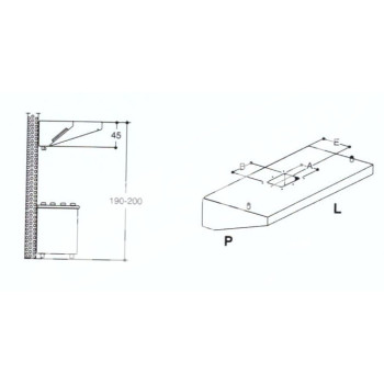 Cappa Snack Senza Motore in Acciaio Inox cm 140x90x45