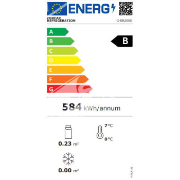 Armadio Frigorifero +2°+8°  Con porta in vetro cap.  130 lt