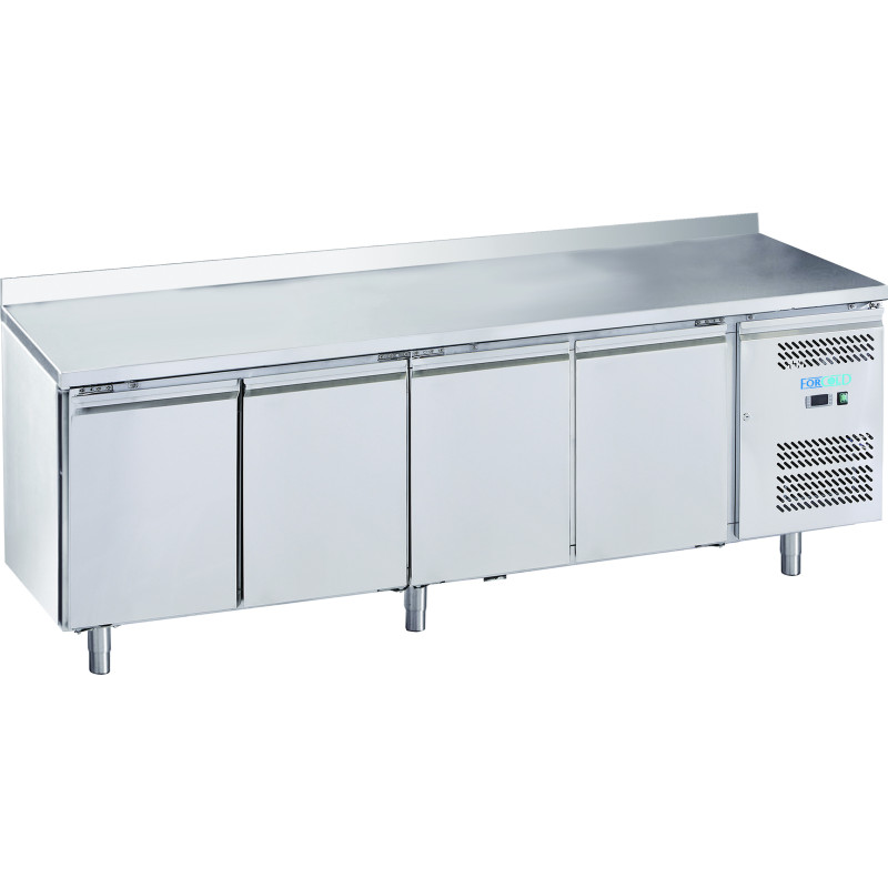 Tavolo Refrigerato 4 Porte GN/1/1 con Alzatina +2°+8° Ventilato Linea Forcold